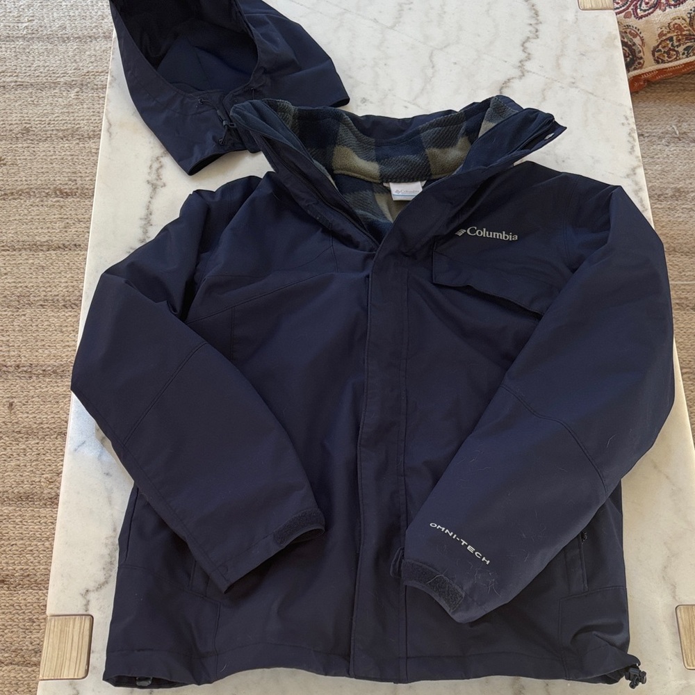 Columbia Mens Dark Blue Ski with Removable Hood Size Medium